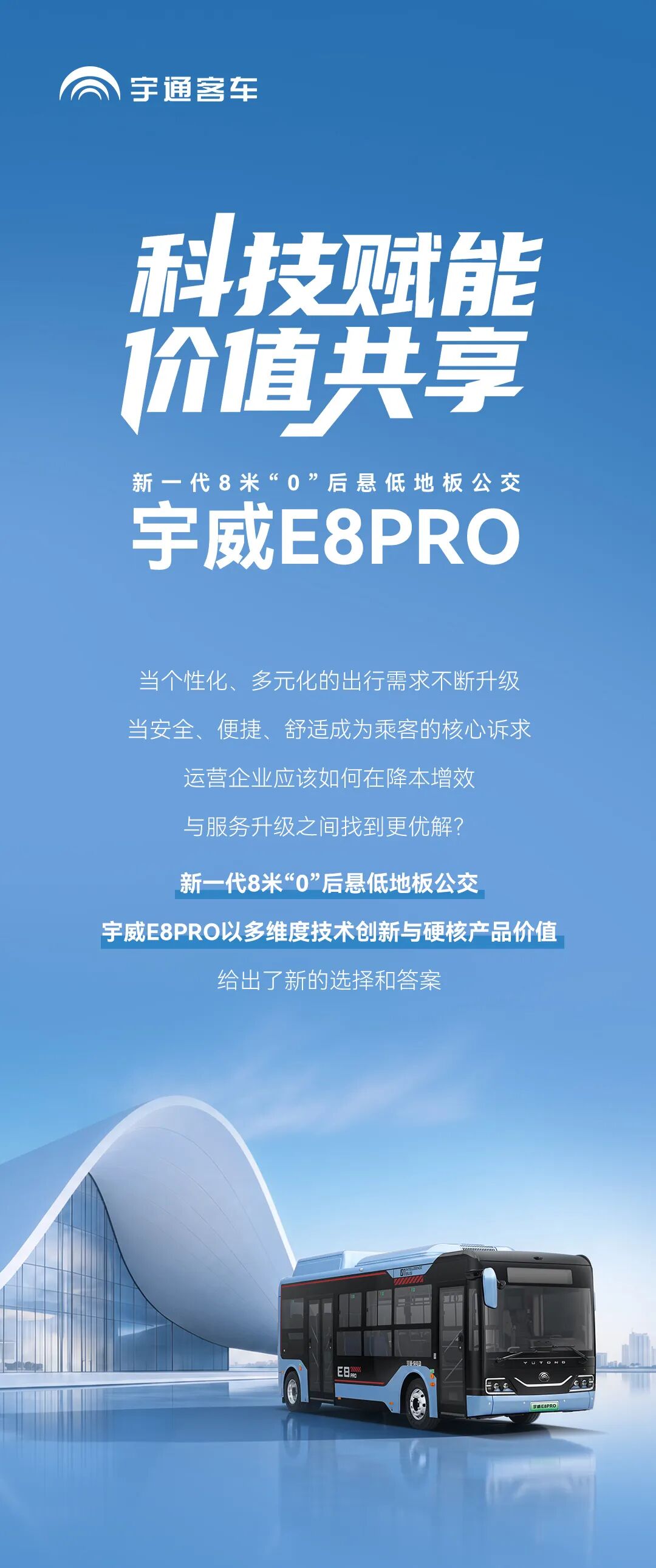 一图读懂新一代8米“0”后悬低地板公交宇威E8PRO